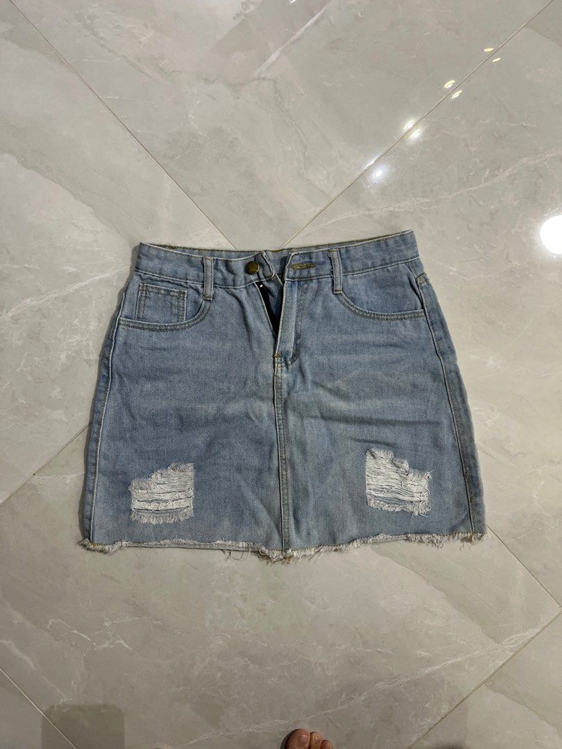 Green denim spaghetti dress, Women's Fashion, Dresses Sets