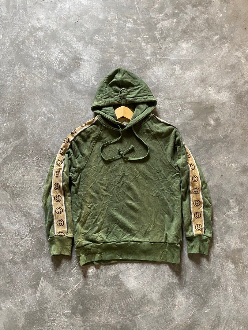 Gucci Hoodie Spell Out Logo Washed Green REFLECTIVE Barang Yang Dicari di Carousell
