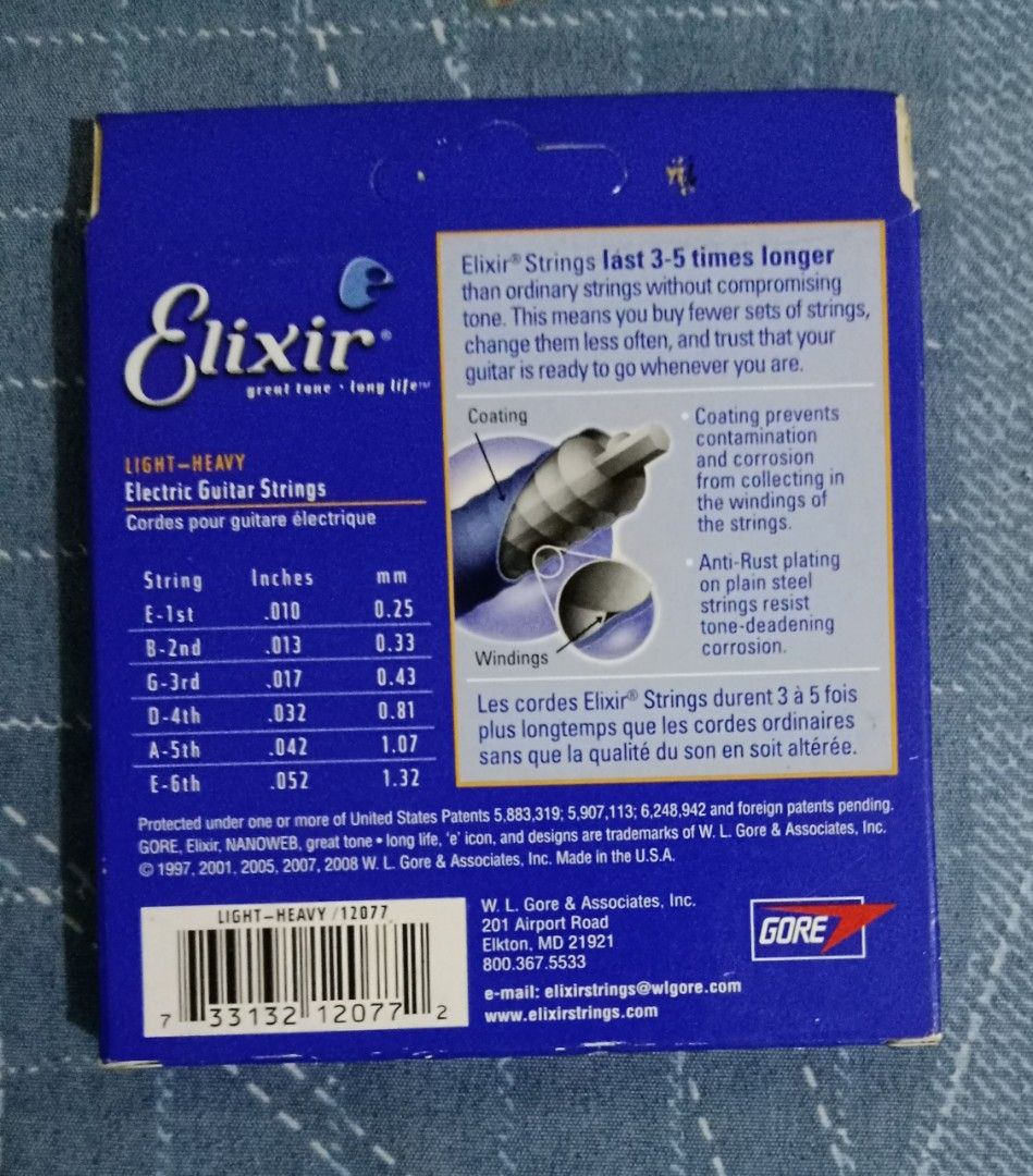 Guitar Strings - Original Elixir (USA) (Category: Musical Instruments) located in Silang. Submitted by diamonddar34178 (Listing ID 1331363726, Image 2). Description: Brand New Old Stock.
