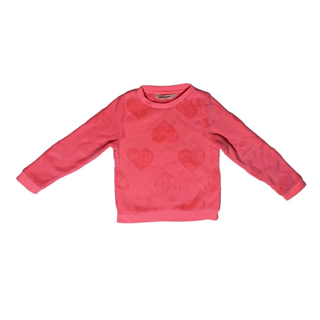 H M Kids Sweatshirt with Heart Motif Babies Kids Babies Kids Fashion on Carousell