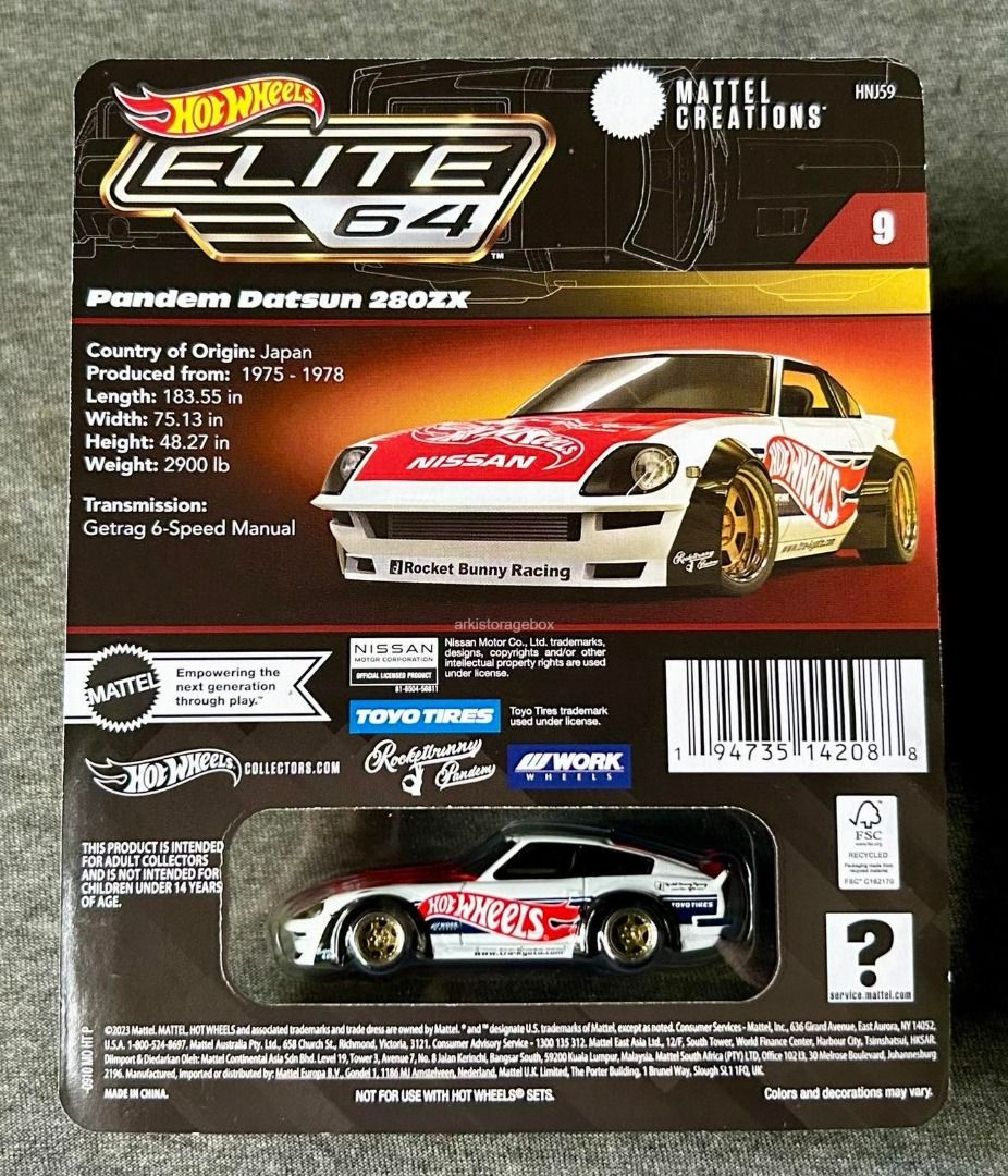 Hot Wheels Elite64 #09 - Datsun 280ZX Pandem 2024, échelle 1:64, Modèle Moulé Sous Pression, Neuf Sous Blister