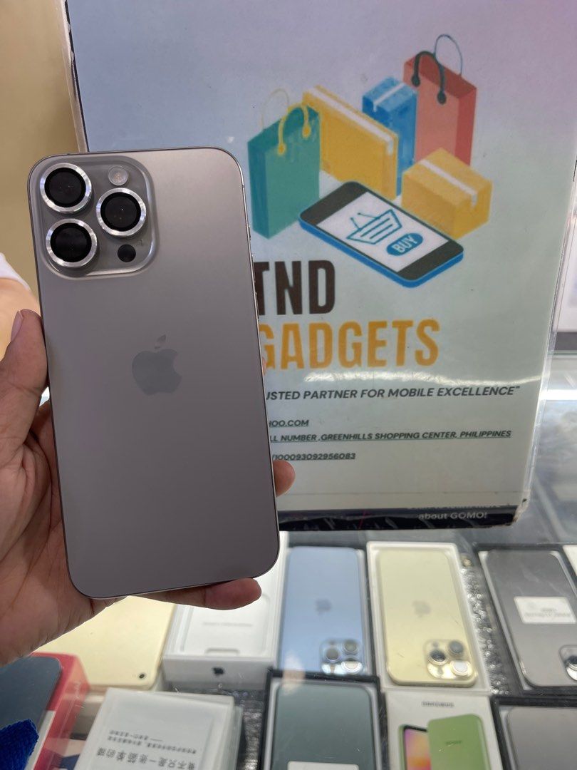 Iphone 15 Pro max 256gb dual (Category: iPhone 15 Series) located in Pasig City. Submitted by melissaomb01623 (Listing ID 1331325164, Image 2). Description: Iphone 15 Pro max 256gb dual Preloved factory unlocked Hk variant 93 battery health 💯smooth no issue check all u want 📌pick up store in greenhills shopping center 📌we do cod in metro manila and near provinces just add sf only 📌we ship nationwide via LBC 📌we accept swap/trade in 📌we acce
