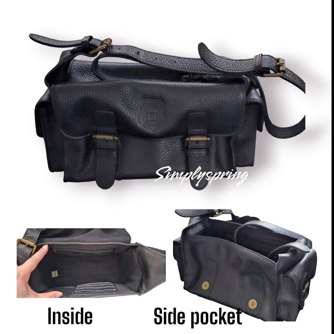Japan leather bag (Category: Sling Bags) located in Valenzuela. Submitted by simplespring (Listing ID 1331333761, Image 1). Description: *Pure leather *Black color *Sling or shoulder bag *clean inside (see picture) Note: pro fashion Pm for more details and inquiries Thank you!.