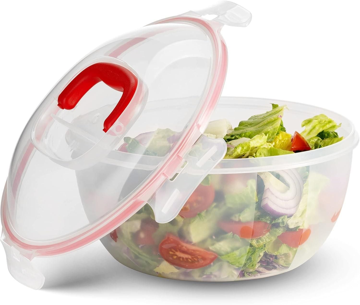 Komax 2 Piece Polypropylene Clear Salad Bowl | 4.2 Qt | with Lid, Furniture  & Home Living, Kitchenware & Tableware, Cookware & Accessories on Carousell