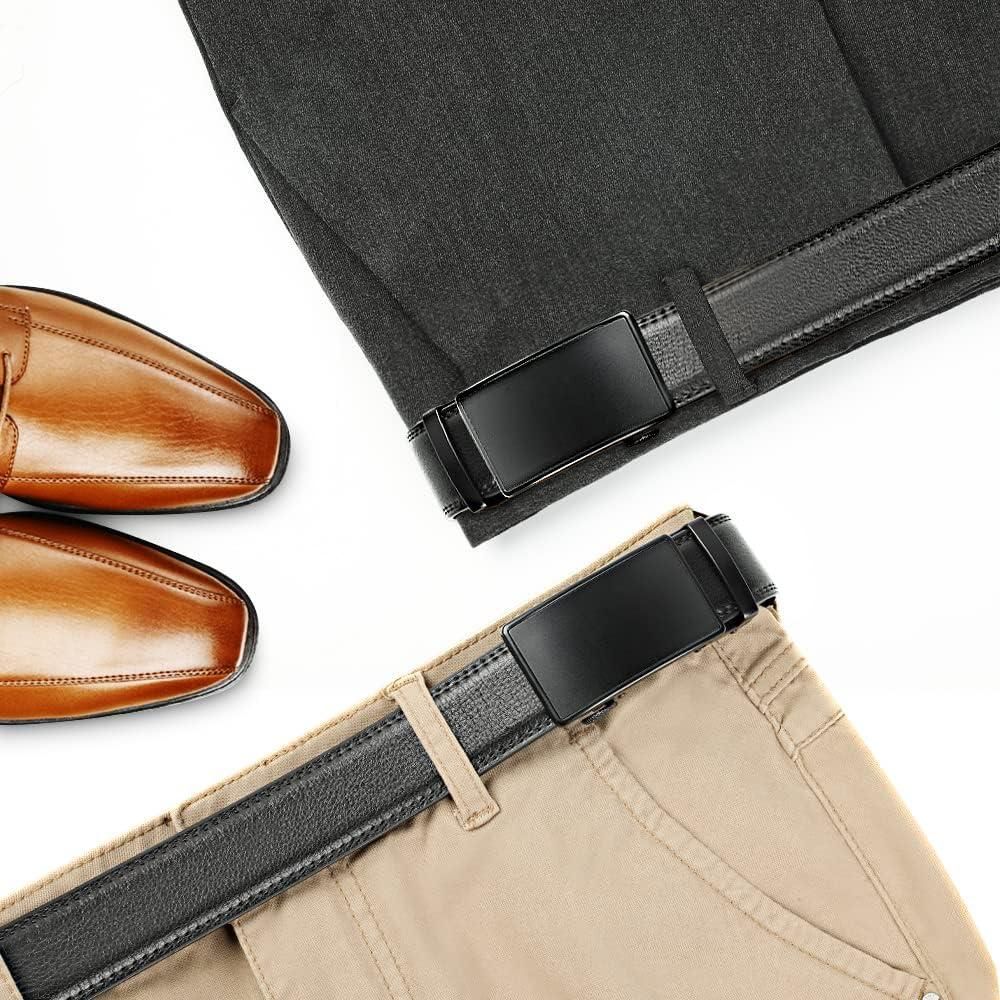 Lavemi Men s Real Leather Ratchet Dress Belt with Automatic Buckle Elegant Gift Box Men s Fashion Watches Accessories Belts on Carousell