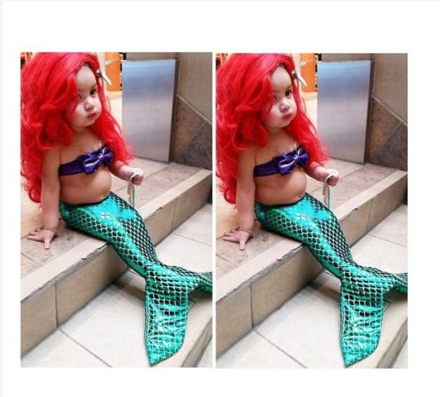 Little Mermaid Costume Tail Baby Girl Kids Bikini Cosplay Ariel Halloween Birthday Photoshoot Outfit Babies Kids Babies Kids Fashion on Carousell