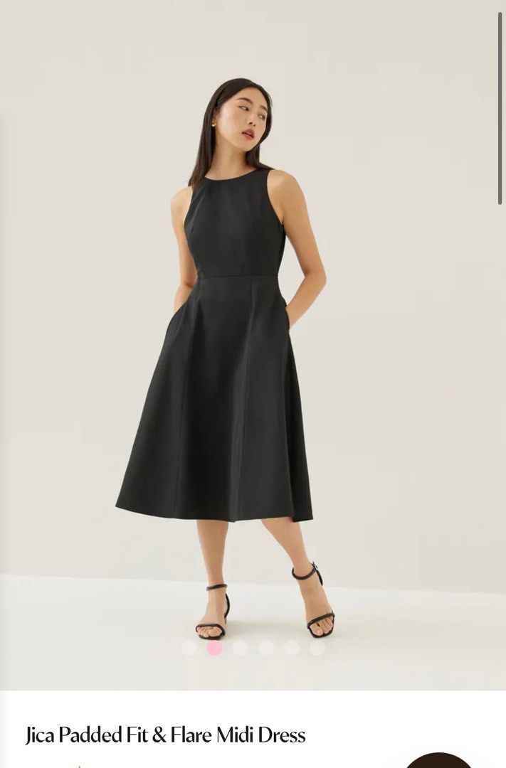 Love Bonito Jica Padded Fit Flare Midi Dress (S), Women's