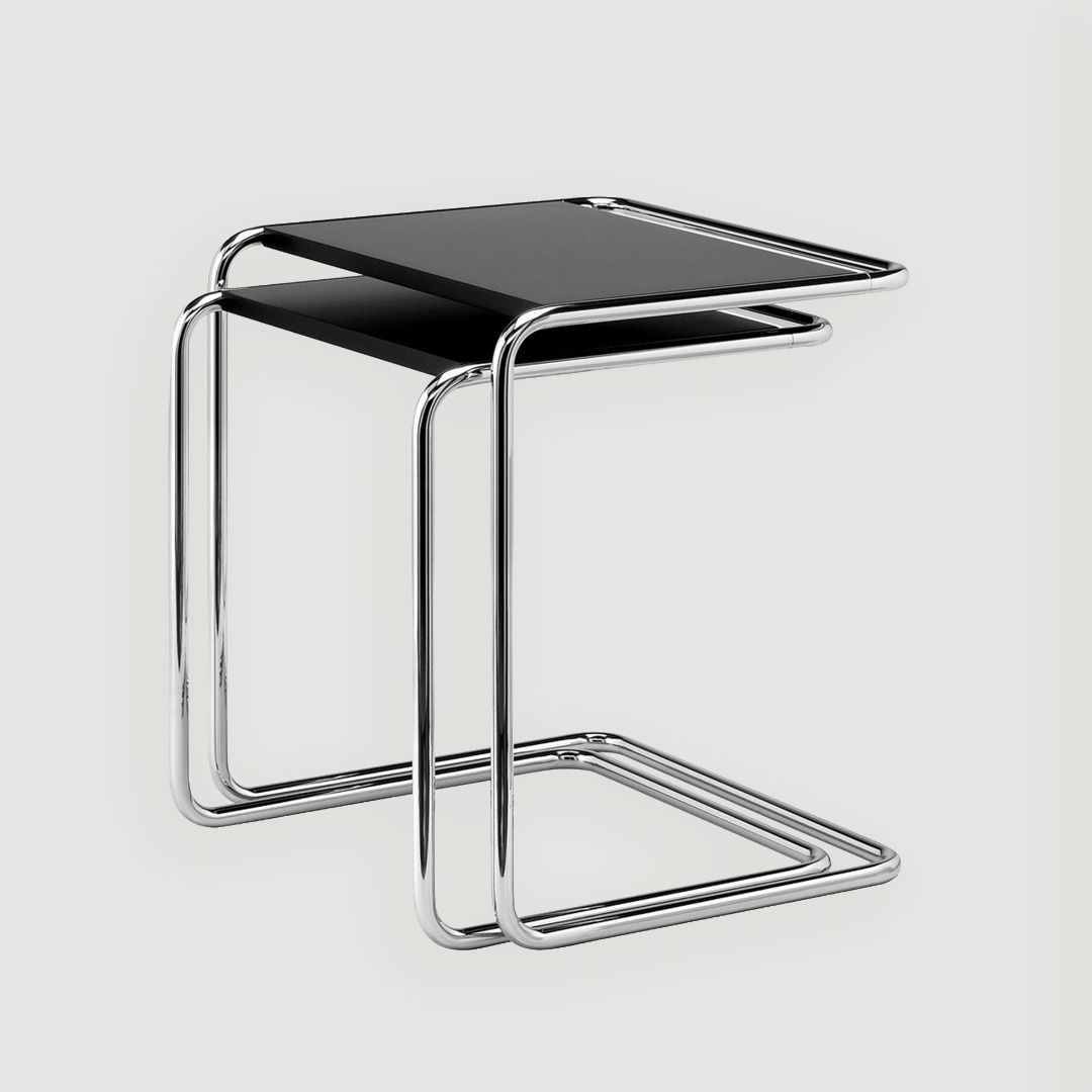marcel breuer b97 nesting tables (Category: Tables & Sets) located in Pasig City. Submitted by dustycloudph (Listing ID 1331299466, Image 1). Description: — available on hand, ready to ship asap — stainless steel — smaller table: 49cm x 52cm x 46cm — bigger table: 49cm x 57cm x 53cm — reproduction .