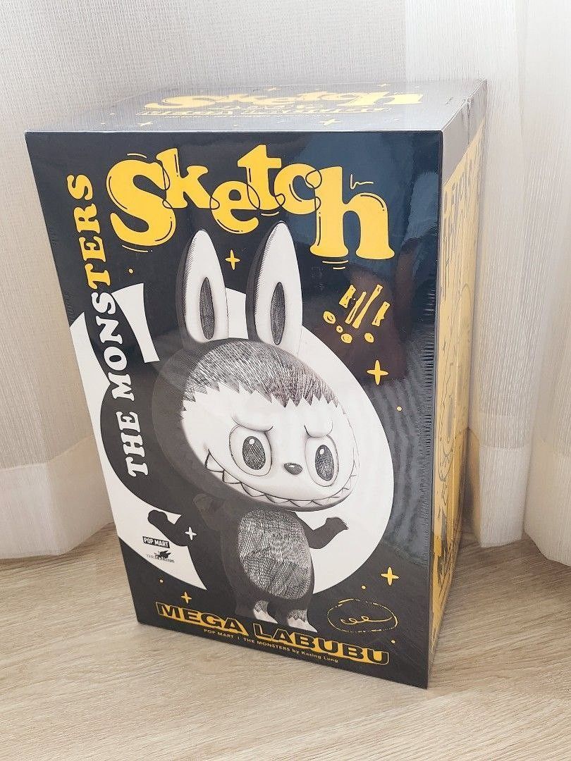 Authentic Mega Labubu 1000% Sketch (POPMART), Hobbies & Toys