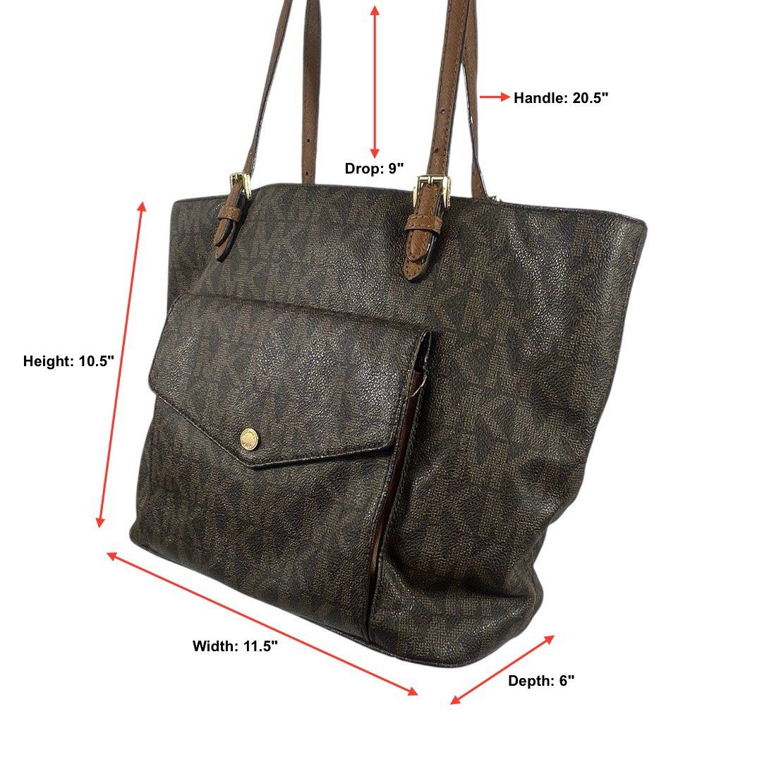 Michael Kors Jet Set Tote Bag (Category: Luxury Bags & Wallets) located in Angeles City. Submitted by cherrypicked.ph (Listing ID 1331370639, Image 2). Description: Michael Kors Jet Set Tote Bag Width: 11.5" Height: 10.5" Depth: 6" Handle: 20.5" Drop: 9" Price: 1700 Condition: 8.8:10 Issue: Minimal issue in the handle .