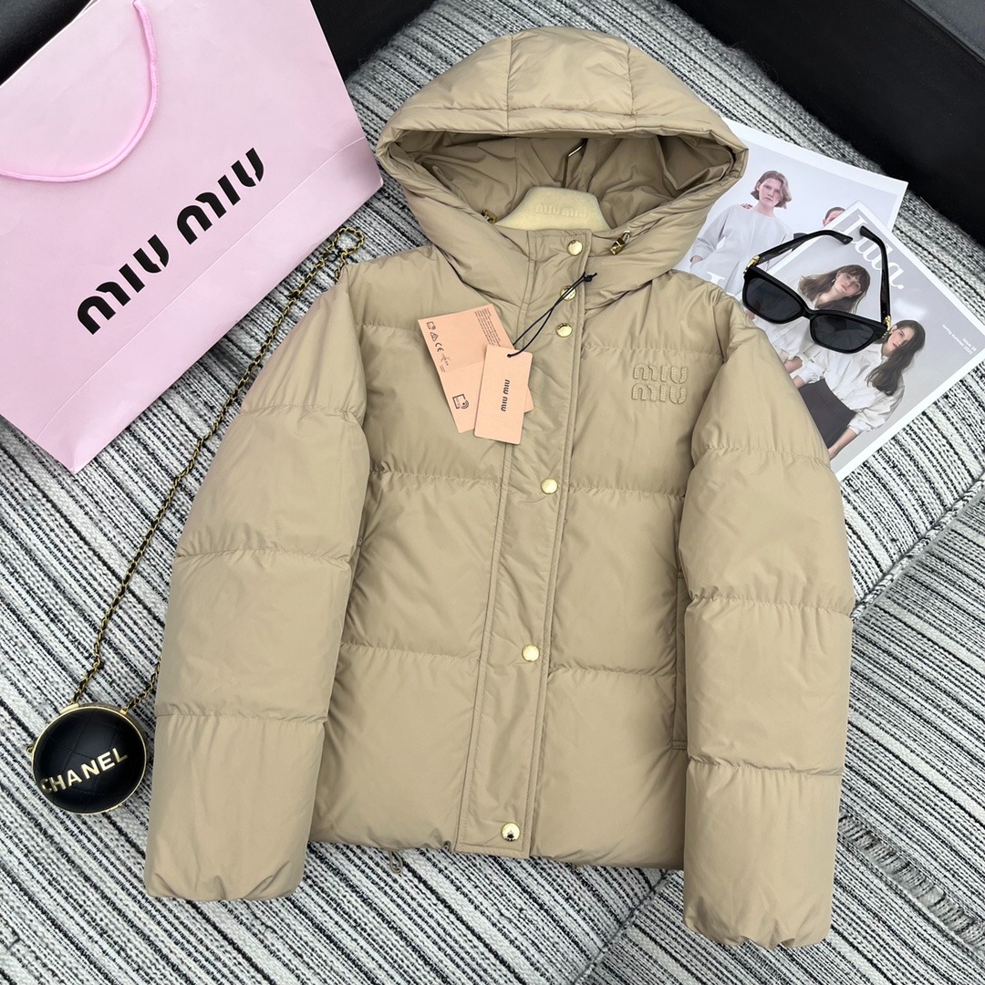Miu Miu Cropped Hooded Down Jacket main image 1