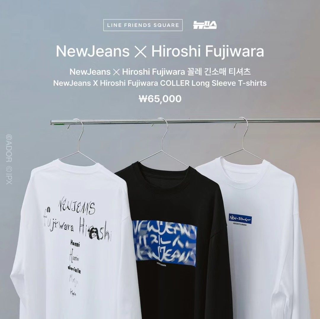 韓国限定　NewJeans x Hiroshi Fujiwara 白 長袖 XL NEW JEANS x Hiroshi Fujiwara 藤原浩長袖衞衣【預訂】, 預購