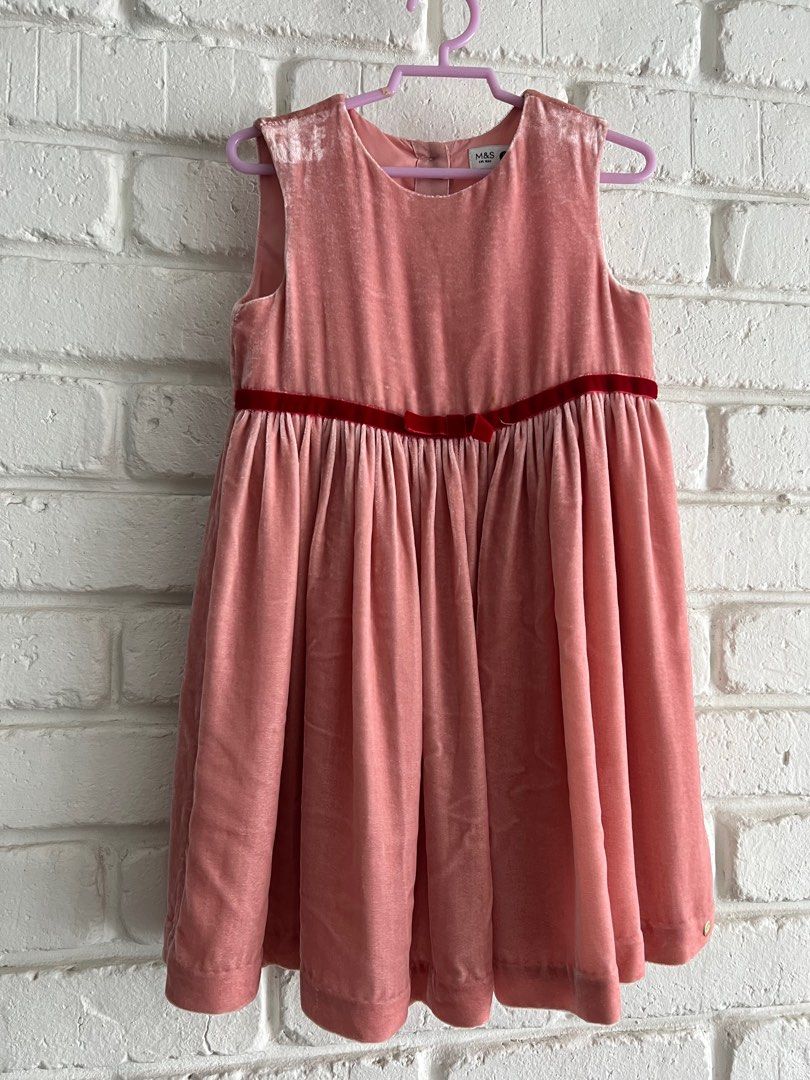 Pink Marks Velvet dress, Babies Kids, Babies Kids