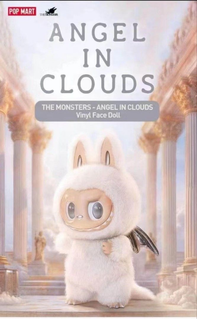 INSTOCK/PO] LABUBU WHITE ZIMOMO 2.0 ANGEL IN CLOUDS, Hobbies