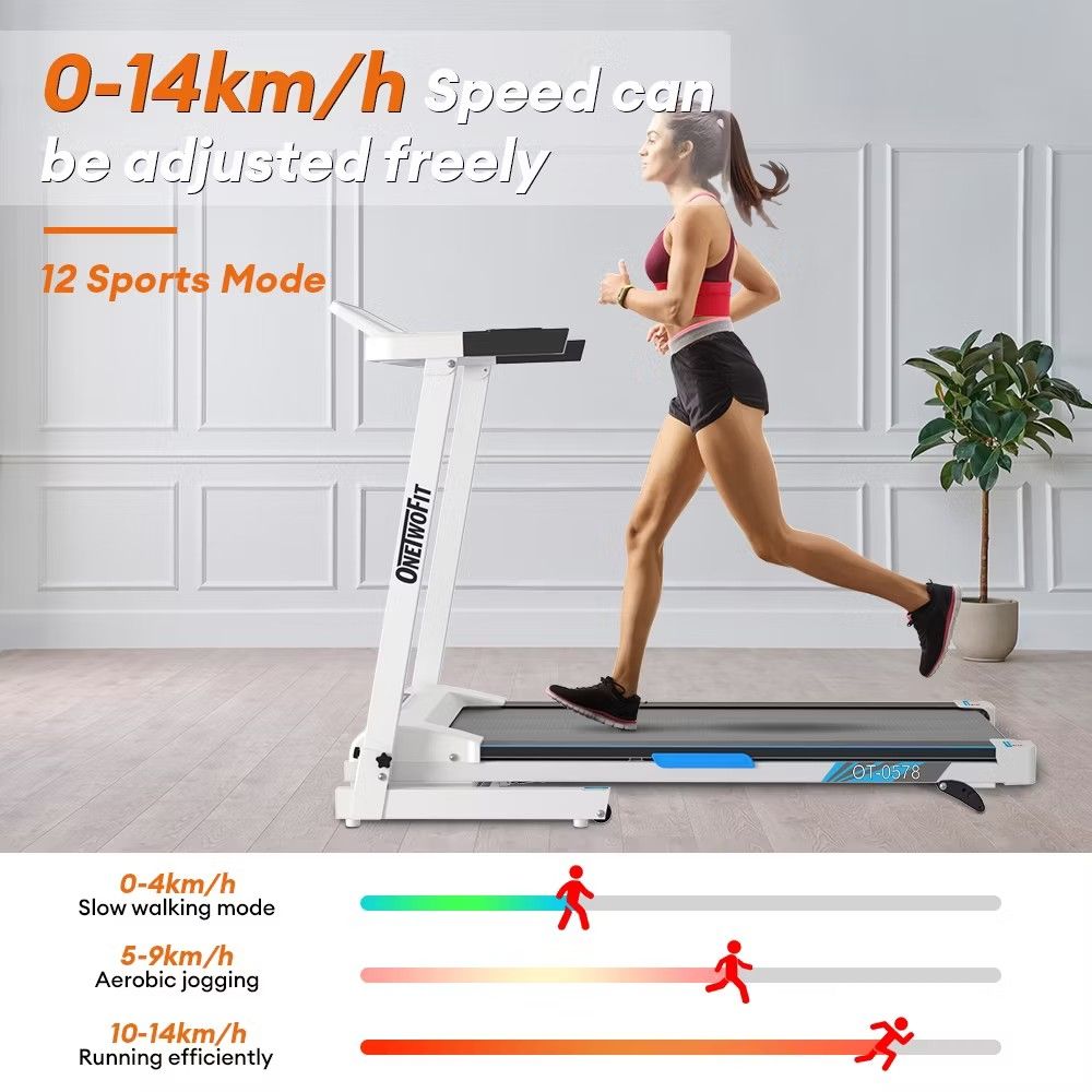 Promo lefr 2 each Foldable 2.5HP Treadmill 0 14km h Walking Machine with Bluetooth