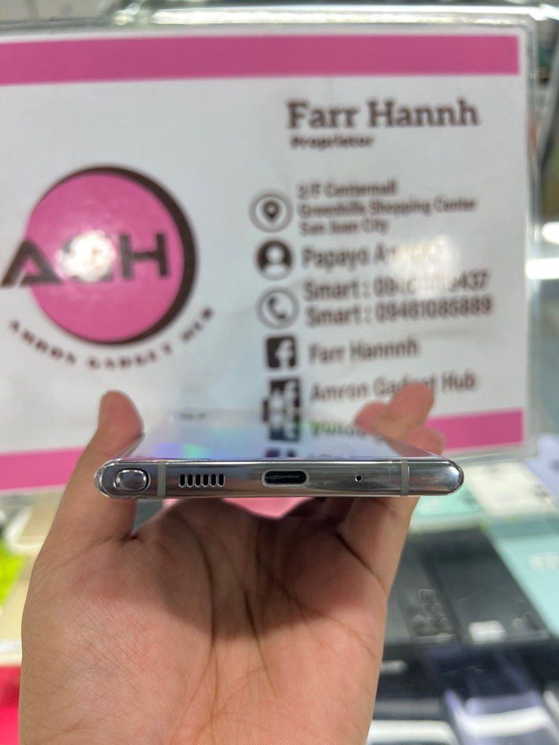 SAMSUNG NOTE 10PLUS (Category: Samsung) located in Manila. Submitted by farhanadau39938 (Listing ID 1331296324, Image 2). Description: SAMSUNG NOTE 10 PLUS •256GB •12ram •NTC APPROVED •NO ISSUE •NO REPAIR HISTORY •NOT REFURBISHED •FREE TREUTOOLS •UNLI RESET •OPENLINE/ANYSIM INCLUSION CASE CHARGER Follow us on tiktok: www.tiktok.com/@amrongadgethub We deliver right at your doorsteps! •Store Pick-UP •Cash on Delivery door to door •COP LBC Shipping 