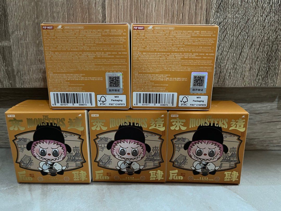The Monster Labubu Badge Blind Box (sealed) (Category: Designer & Blind Box Toys) located in San Pablo. Submitted by roseperez (Listing ID 1331397142, Image 2). Description: Labubu badge Sealed/ Blind box From Pop Mart Flagship store 5pcs available .