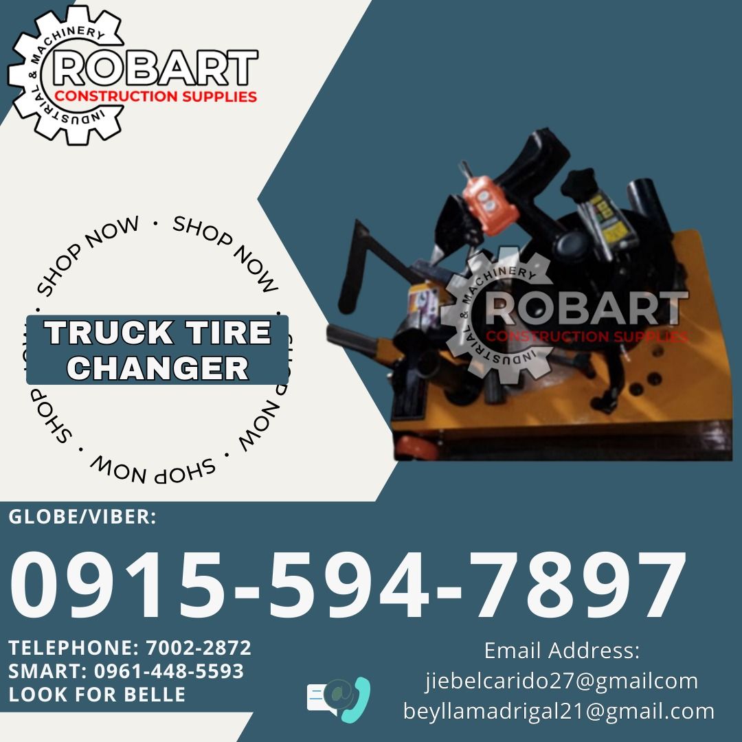 Truck Tire Changer (Category: Construction Tools & Equipment) located in Manila. Submitted by bellarobart (Listing ID 1331246746, Image 1). Description: Truck Tire Changer Brand:Titan 𝑹𝑶𝑩𝑨𝑹𝑻 𝑪𝑶𝑵𝑺𝑻𝑹𝑼𝑪𝑻𝑰𝑶𝑵 𝑺𝑼𝑷𝑷𝑳𝑰𝑬𝑺 Office Address: 1405 Yuseco St. Sta Cruz Manila SEND US MESSAGE FOR INQUIRIES ‼️ ‼️ Glb/Vibr: 0915-594-7897 Smrt: 0961-448-5593 Landline: (7746-6248 / 7002-2872) 𝓛𝓞𝓞𝓚 𝓕𝓞𝓡 𝓑𝓔𝓛𝓛𝓔 🔵 100% Trusted Suppli