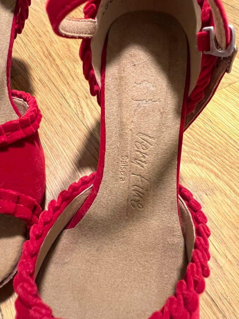 Very Fine Salsa Latin dance shoes red velvet Women s Fashion Footwear Heels on Carousell
