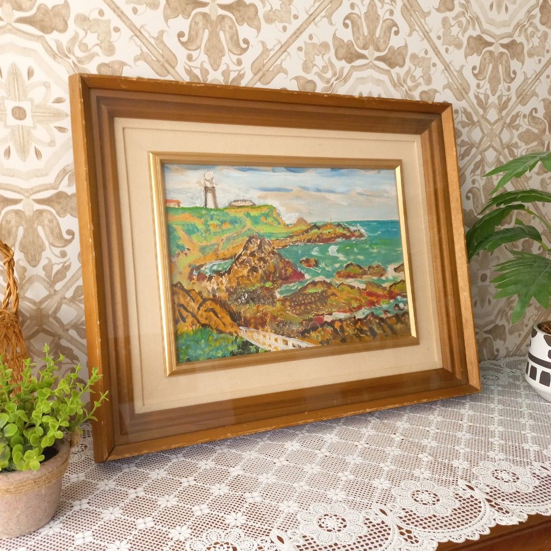 Vintage framed painting (Category: Frames & Pictures) located in Dasmarinas. Submitted by millennialmeetsvintage (Listing ID 1331307860, Image 3). Description: 50 x 41 cm solid wood frame with glass cover flaw: frame dings and scratches 📌 shipping via lalamove 📌 no reservations, first-to-pay basis 📌 no physical store, no walk-ins 📌 ships from dasma cavite 📌 no COD transactions.