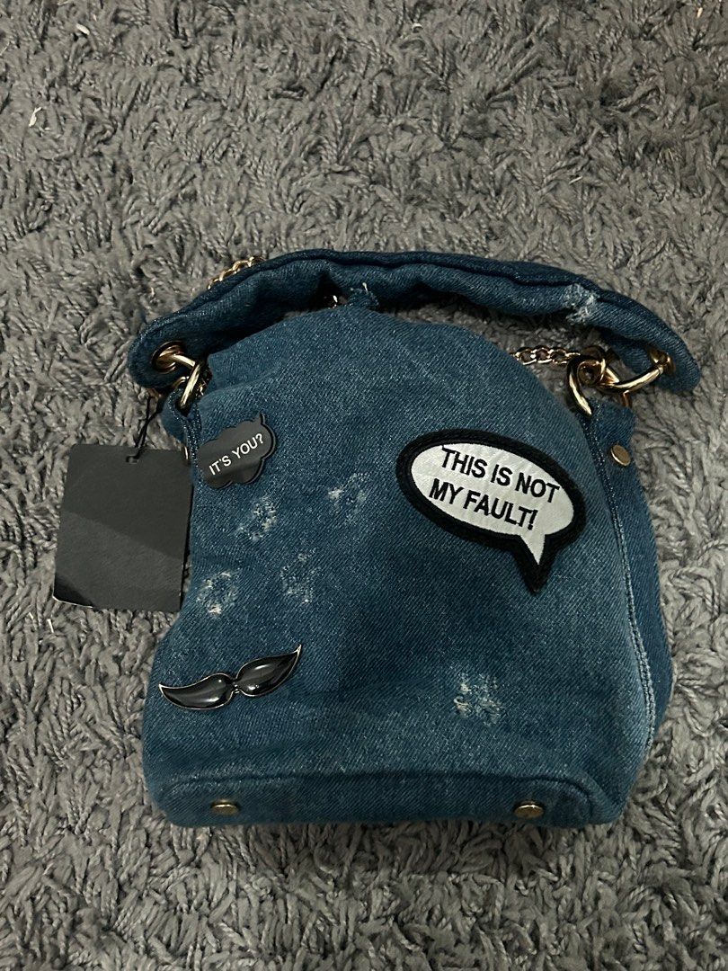 Zara Denim Small Chain Bucket Bag (Category: Shoulder Bags) located in San Mateo. Submitted by csilv (Listing ID 1331371630, Image 2). Description: Brand new with tag.