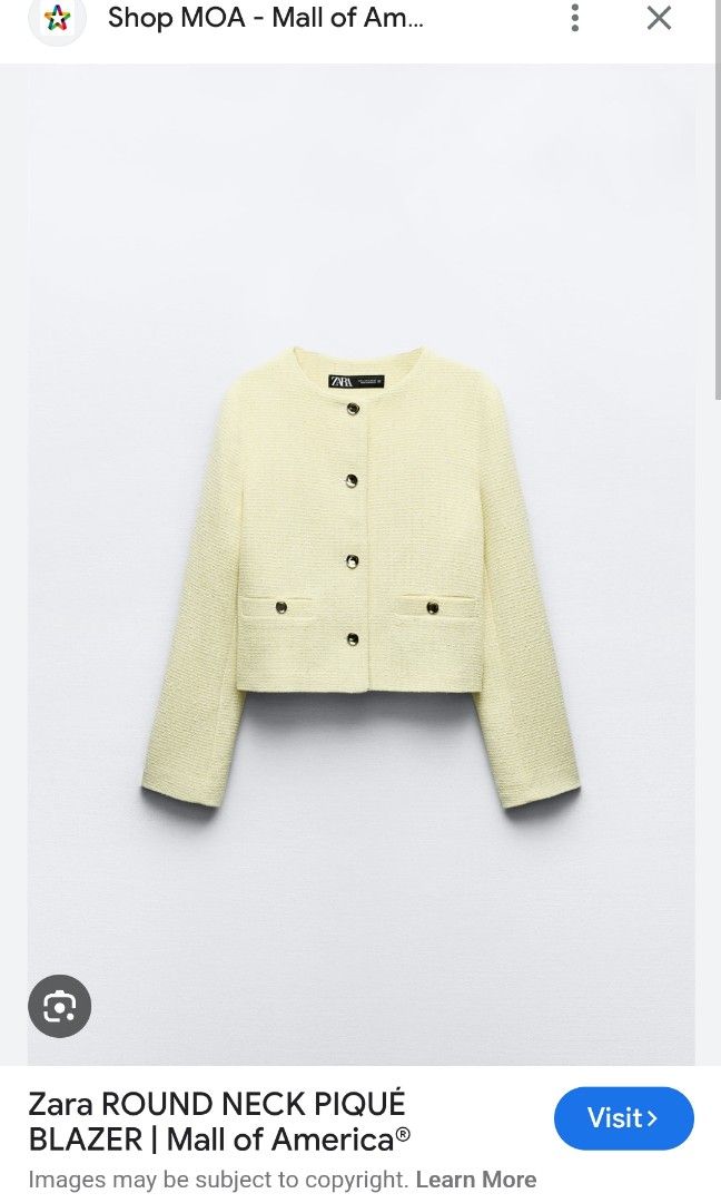 Zara yellow tweed jacket discount