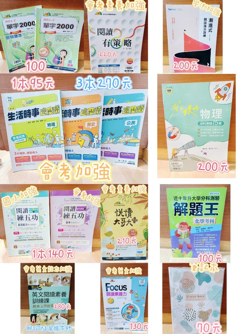 免運💗考前攻略 對話式 分科測驗 化學 物理 近十年升大學分科測驗 解題王 化學 物理 生物漸進式閱讀滿分訓練英文