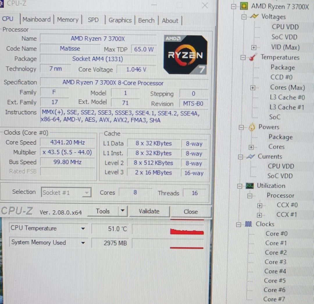 AMD RYZEN 7 3700X Processor 8cores 16Threads Cpu Gaming Streaming