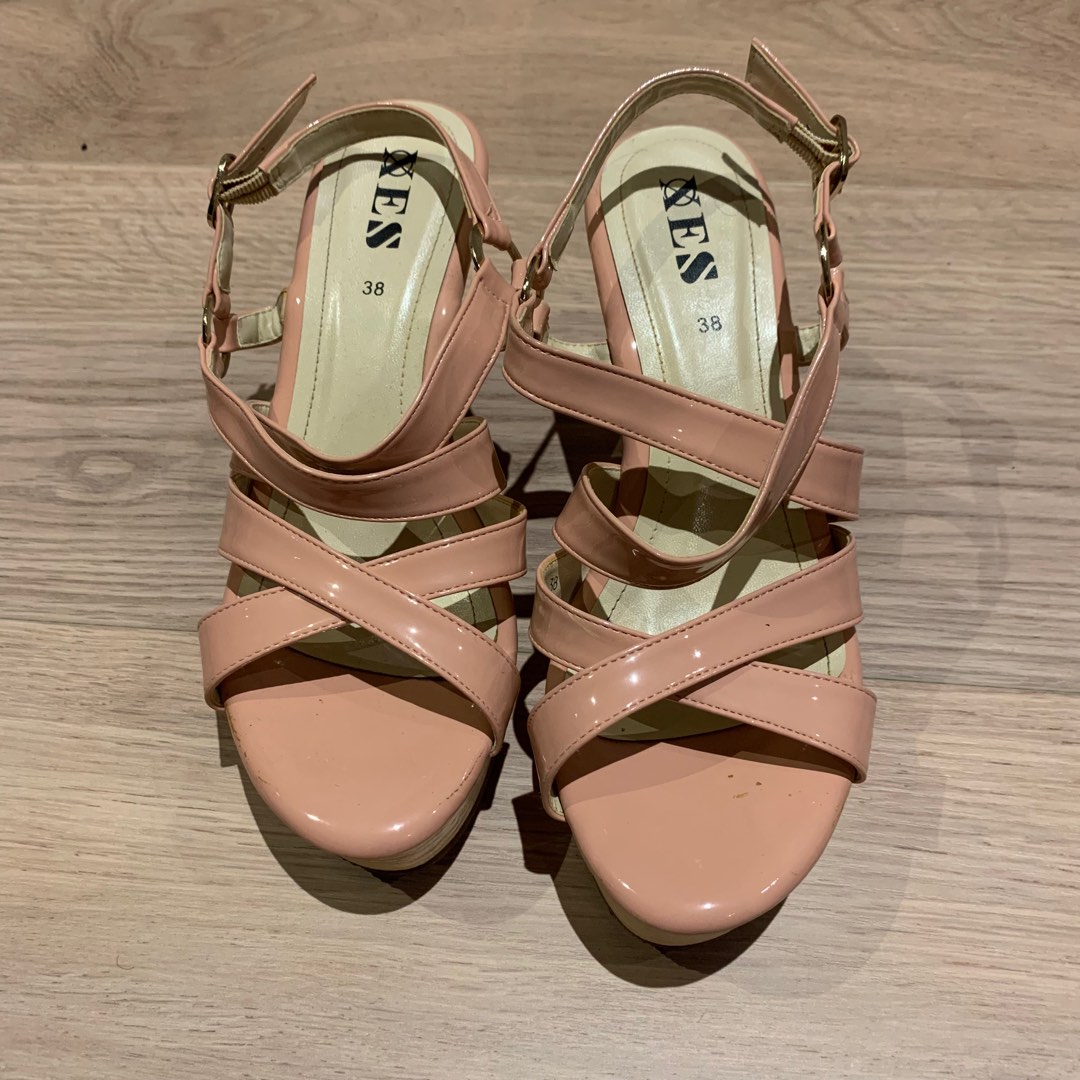 Baby Pink Wedges Women s Fashion Shoes on Carousell