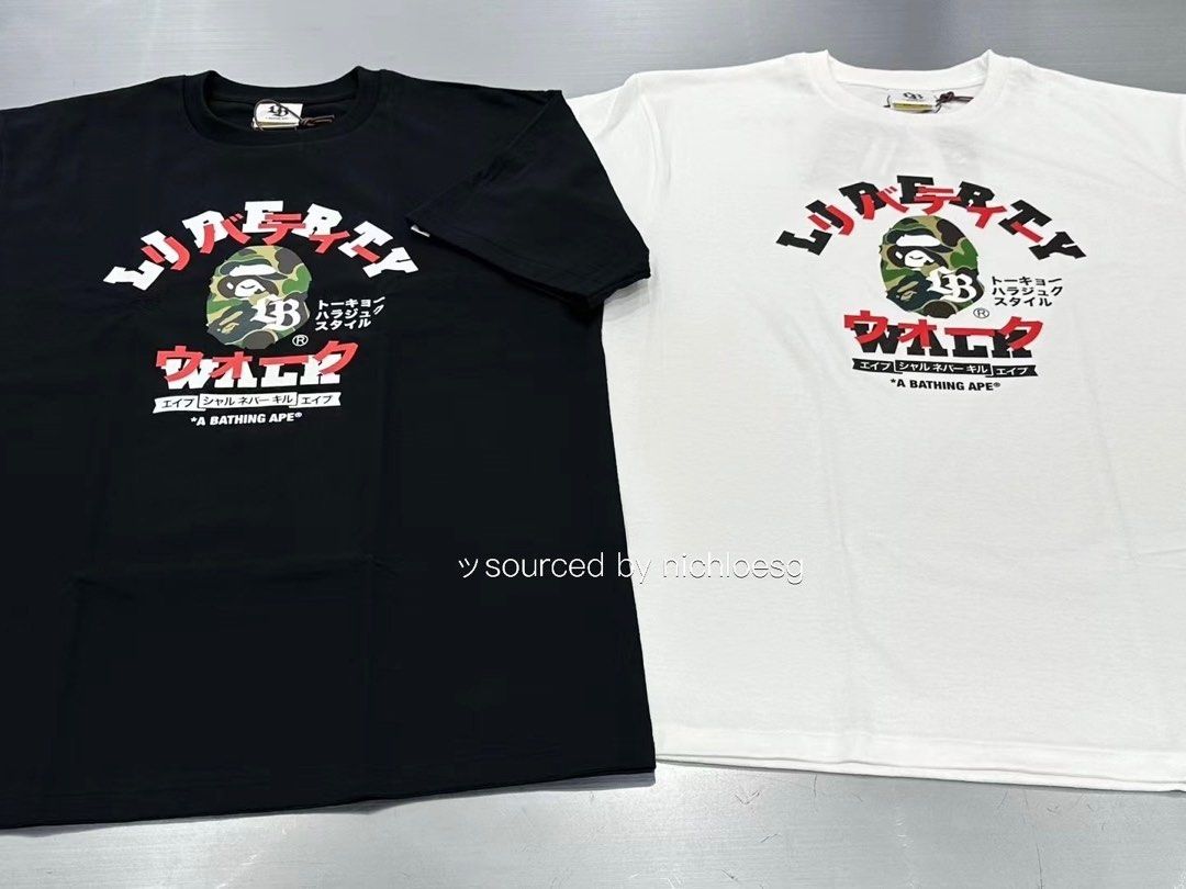 BAPE X LBWK KATAKANA COLLEGE TEE BAPE X LIBERTY WALK KATAKANA