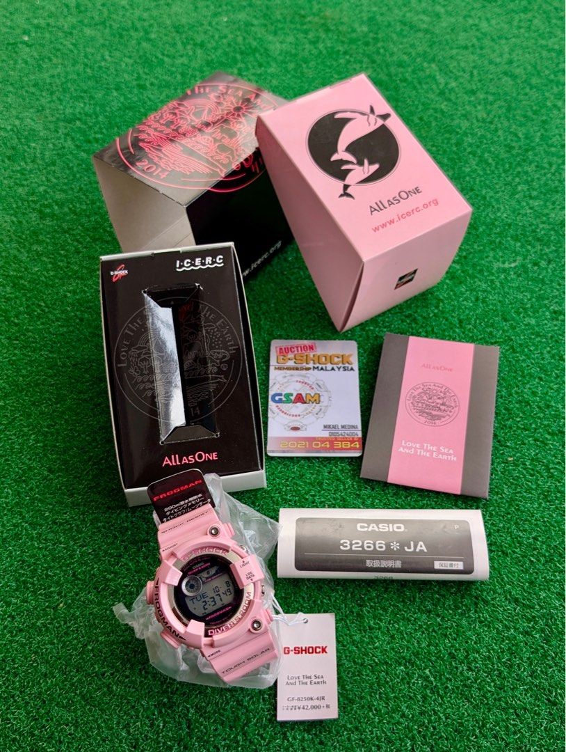 Casio Frogman ICERC Love The Sea And The Earth Pink Dolphin Whale Watch GF 8250K 4JR