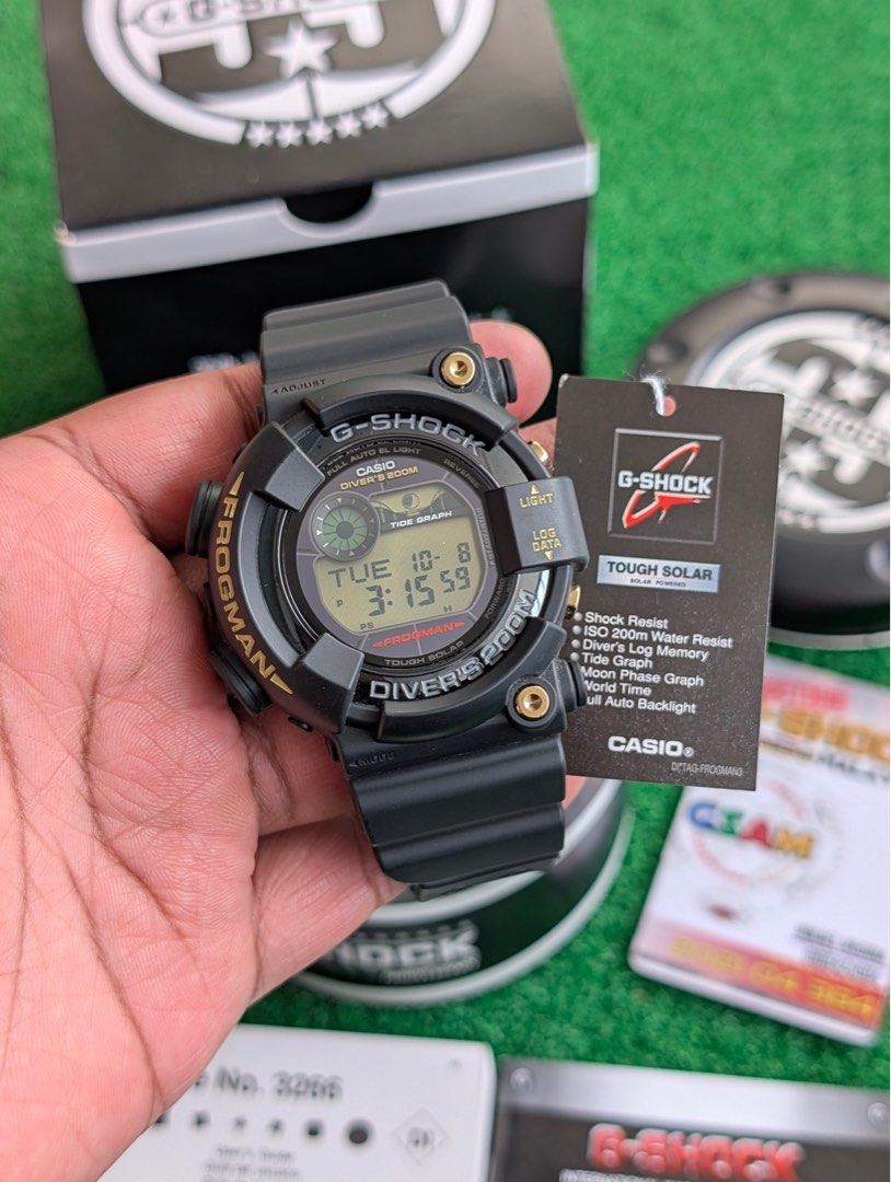 Casio G Shock GF8235D 1B 35th Anniversary Frogman Black Gold Tough Solar