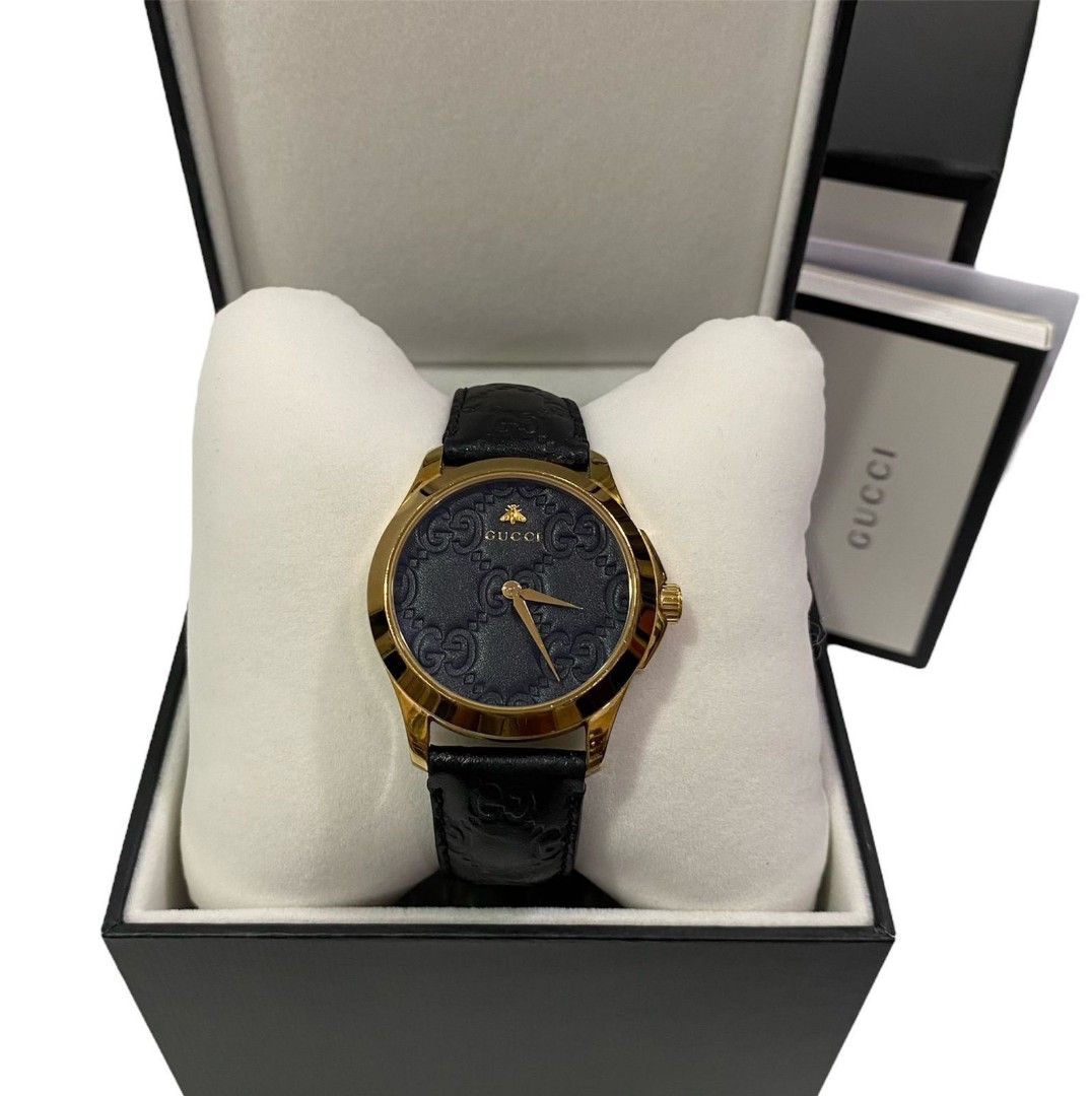 Fast Sale Reprice, VGC, Gucci G-Timeless Watch Black GHW 2018, Comes with  booklet, box and copy receipt multibrand, •Nett, •Exclude ongkir - Main Image