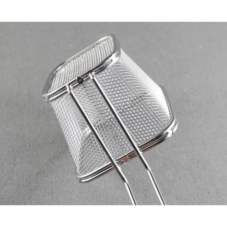 Fry Mesh For Fries Mojos / Strainer (Small) for Stylish Presentation (Category: Other Kitchenware & Tableware) located in Quezon City. Submitted by trustrade86136 (Listing ID 1331460701, Image 2). Description: Product Description Reg. Small - 10x9x6x12.5cm -Fun & stylish fries presentation -Lightweight material -Chrome finish -Can be used for frying -Durable .