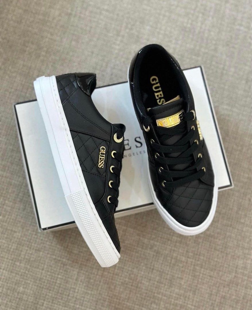 Guess Women s Loven Black Lace Up Sneakers. Size 5.5 7 US Women s Fashion Footwear Sneakers on Carousell
