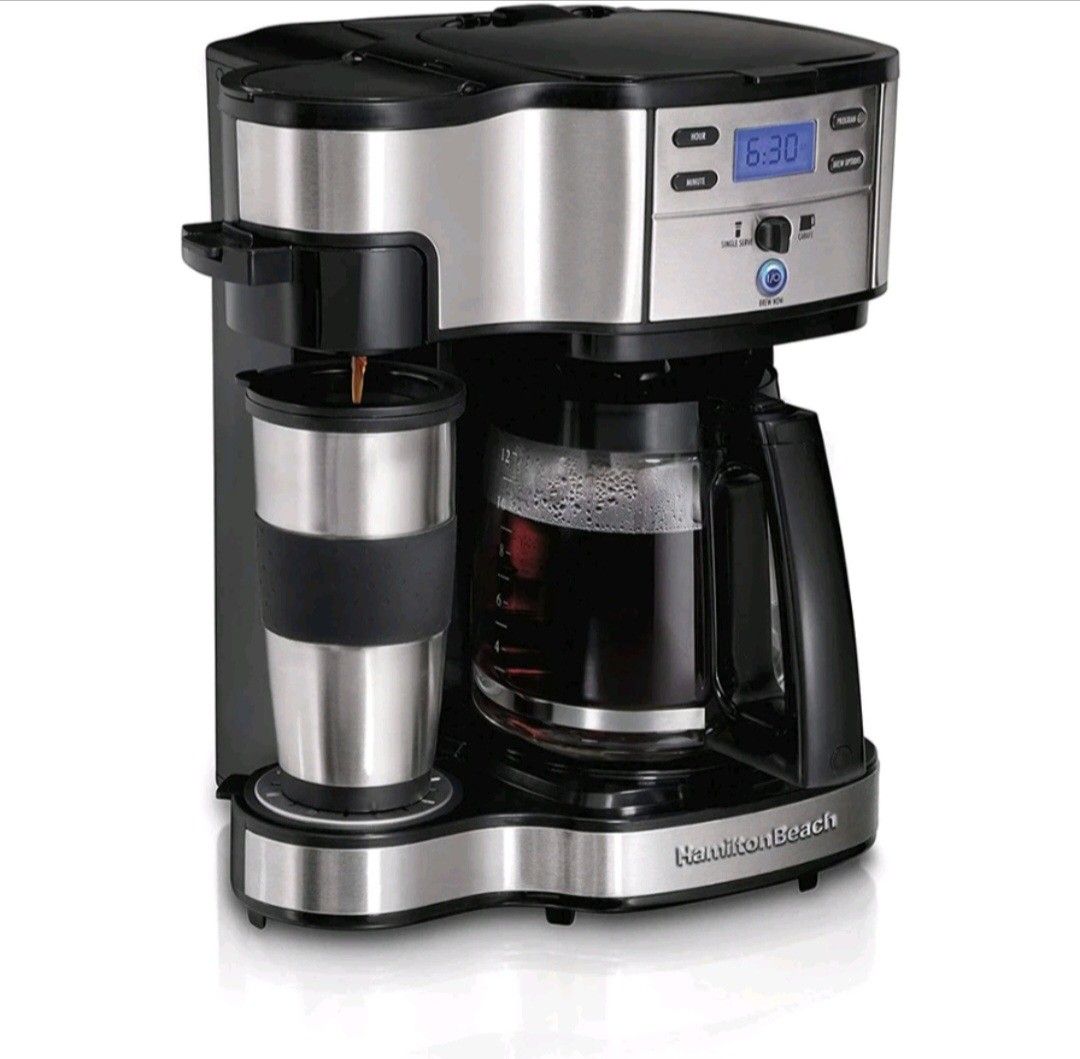 Hamilton Beach 2-way Brewer Coffee Machine 110 Volts (Category: Coffee Machines & Makers) located in Valenzuela. Submitted by absolutelychick (Listing ID 1331555886, Image 1). Description: Have coffee your way virtually every day with the Hamilton Beach 2-Way Brewer Model# 49980Z. This compact two-in-one appliance gives you twice the options compared to other makers. Its construction features durable and long-lasting stainless steel. The glass ca