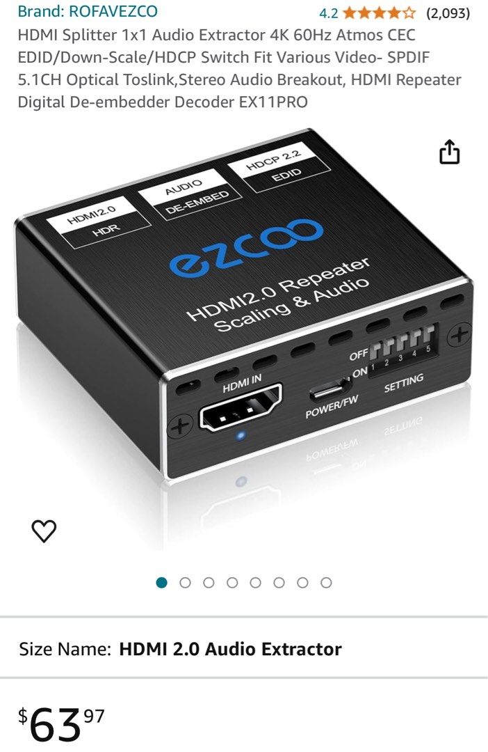 Hdmi Audio Extractor Fosi Audio Audio Extractor 4K 120Hz HDMI