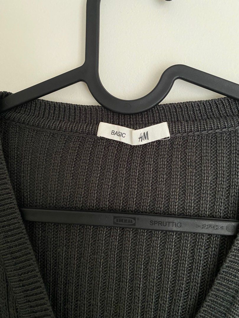 H&M rib knit cardigan Cardigan rajut wanita bahan tebal, Fesyen