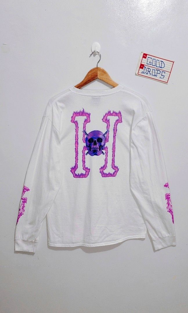 HUF SCREWHEAD LS WHITE Men s Fashion Coats Jackets and Outerwear on Carousell