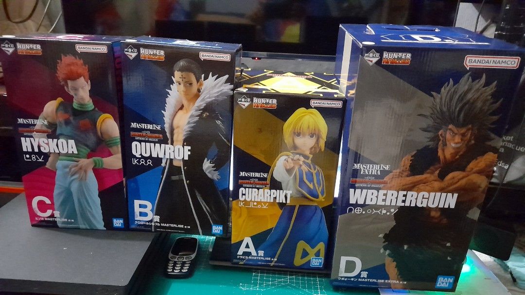 Hunter x hunter masterlise (Category: Figurines & Statues) located in Caloocan City. Submitted by marvinchan139 (Listing ID 1331532878, Image 1). Description: mint in box , opened box for inspection. kurapika = Sold! uvogin = Sold! kororo = 3,500.