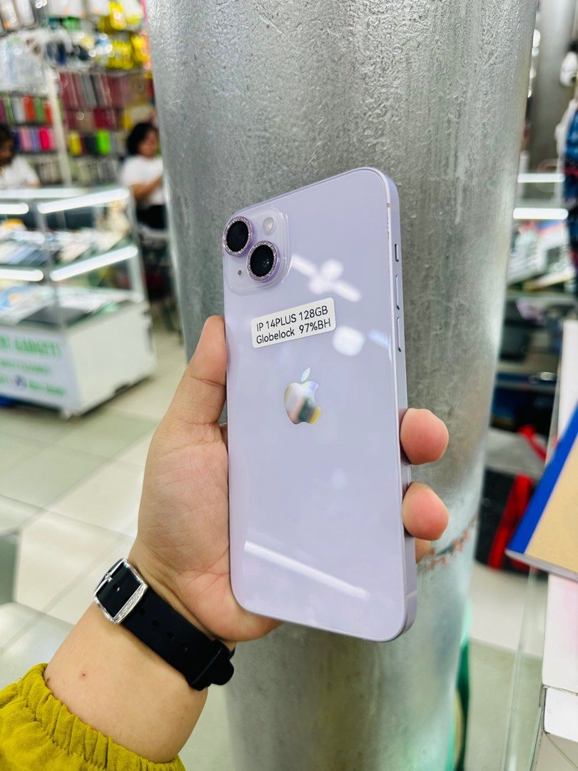 Iphone 14 Plus 128gb 97% batt Globelocked NTC (Category: iPhone 14 Series) located in San Juan City. Submitted by javedsgadgetshop (Listing ID 1331538911, Image 2). Description: OPEN FOR INSTALLMENT VIA CREDIT CARD/GGIVES/SPAY/BILLEASE & SWAP/TRADE-IN! BUY AND SELL! Quick Specs : Iphone 14+ •128gb •NTC Variant •97% batt health •Globelocked •95% Smoothness •No hidden issue | No Repaired •100% Authentic | Not Refurbished •w/ OEM Charger & store war