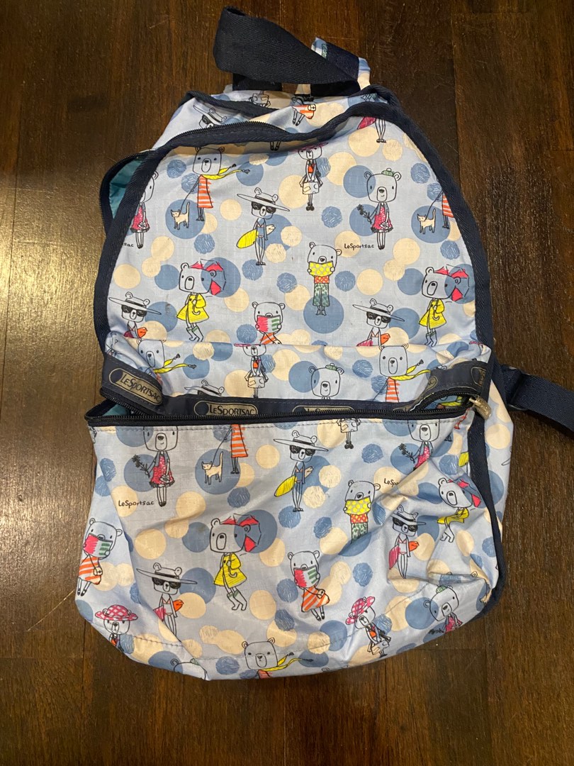 leSportsac blue bear backpack, Women's Fashion, Bags Wallets