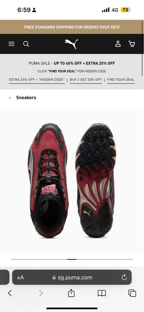 Limited Edition Puma A AP Rocky distressed red snkrs Men s Fashion Footwear Sneakers on Carousell