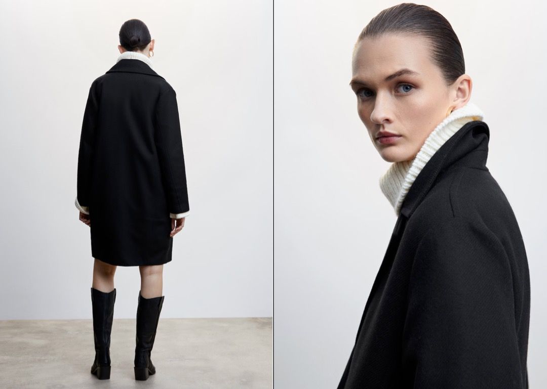 Mango straight cut wool coat deals