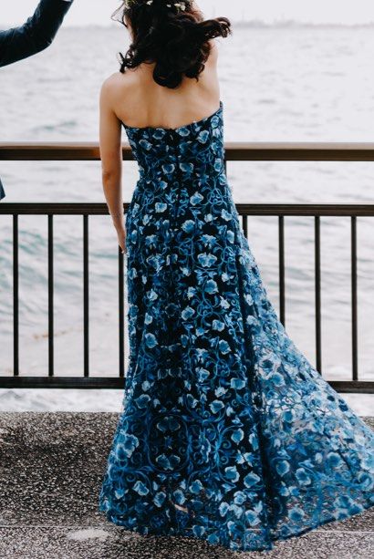 Marchesa notte embroidered corset gown store