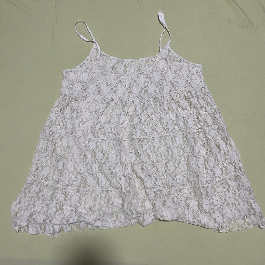 Mesh Spaghetti Floral Dress (White) (Category: Sleeveless) located in Bustos. Submitted by kyeehy (Listing ID 1331540519, Image 1). Description: A white mesh floral dressed that can be worn with a tshirt to pair with. RFS: not worn anymore ;) Rules: No return or refund allowed. Payment will be given first before shipping the item..