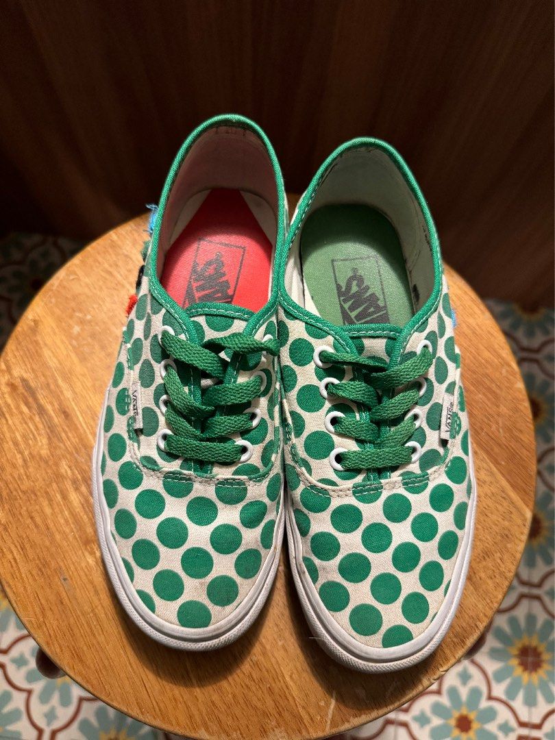 MOCA x Vans Authentic Logo Green Women s Fashion Footwear Sneakers on Carousell