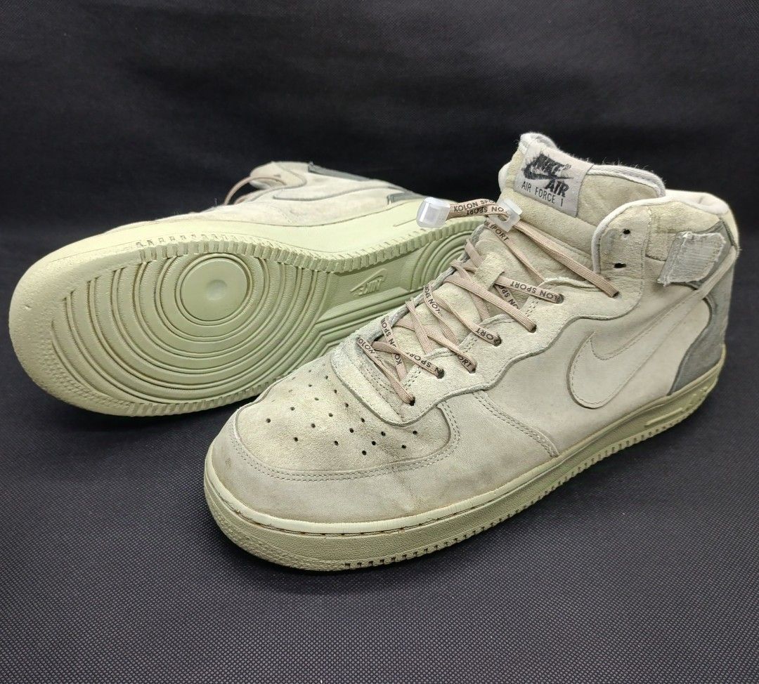 Nike Air Force Mid Reigning Champ Grey, Fesyen Pria, Sepatu