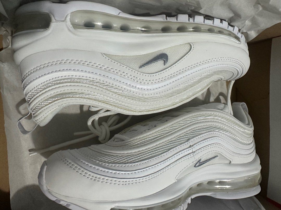 Nike Air Max 97 Triple White Wolf Grey Women s Fashion Footwear Sneakers on Carousell