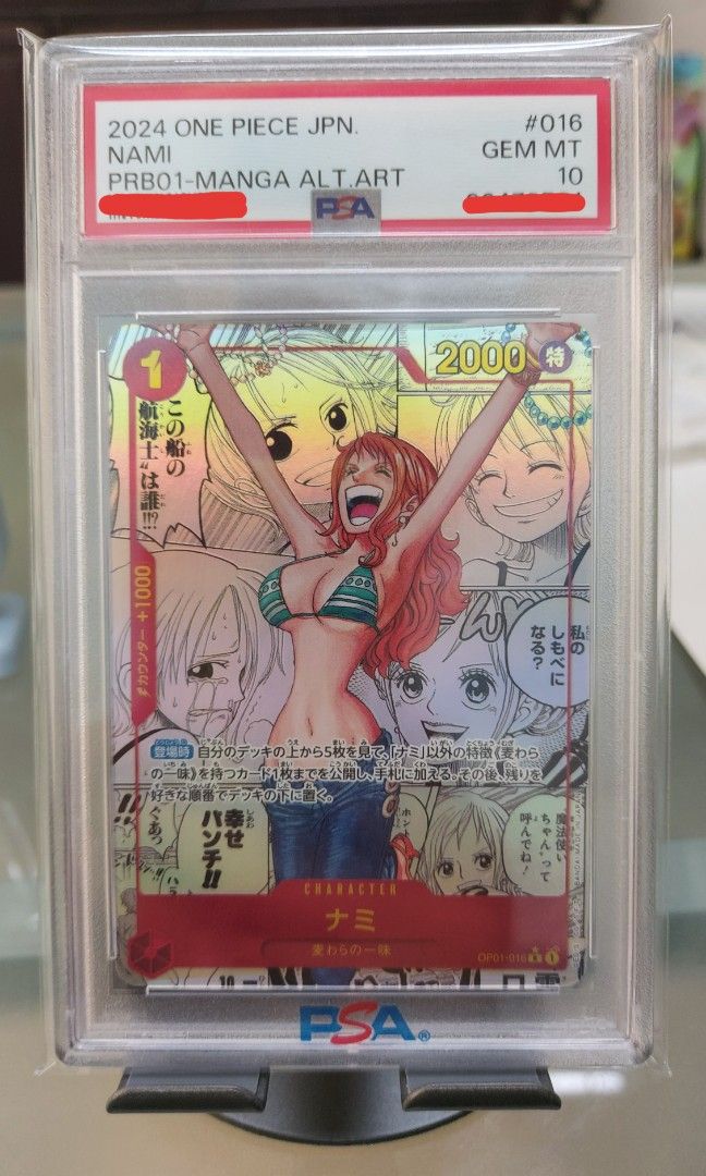 One Piece Manga Nami PRB-01 Alt Art OP01-016 PSA 10 Slab